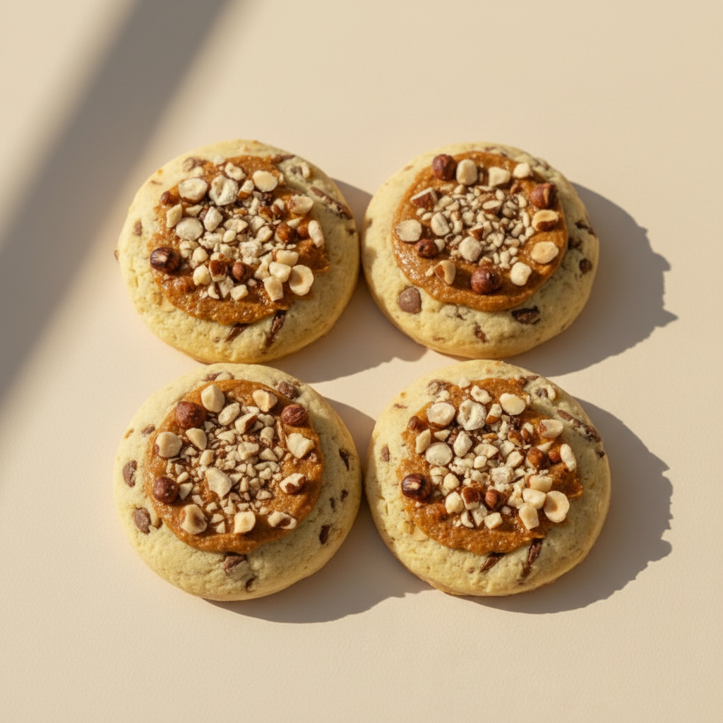 Pack de 4 cookies noisette